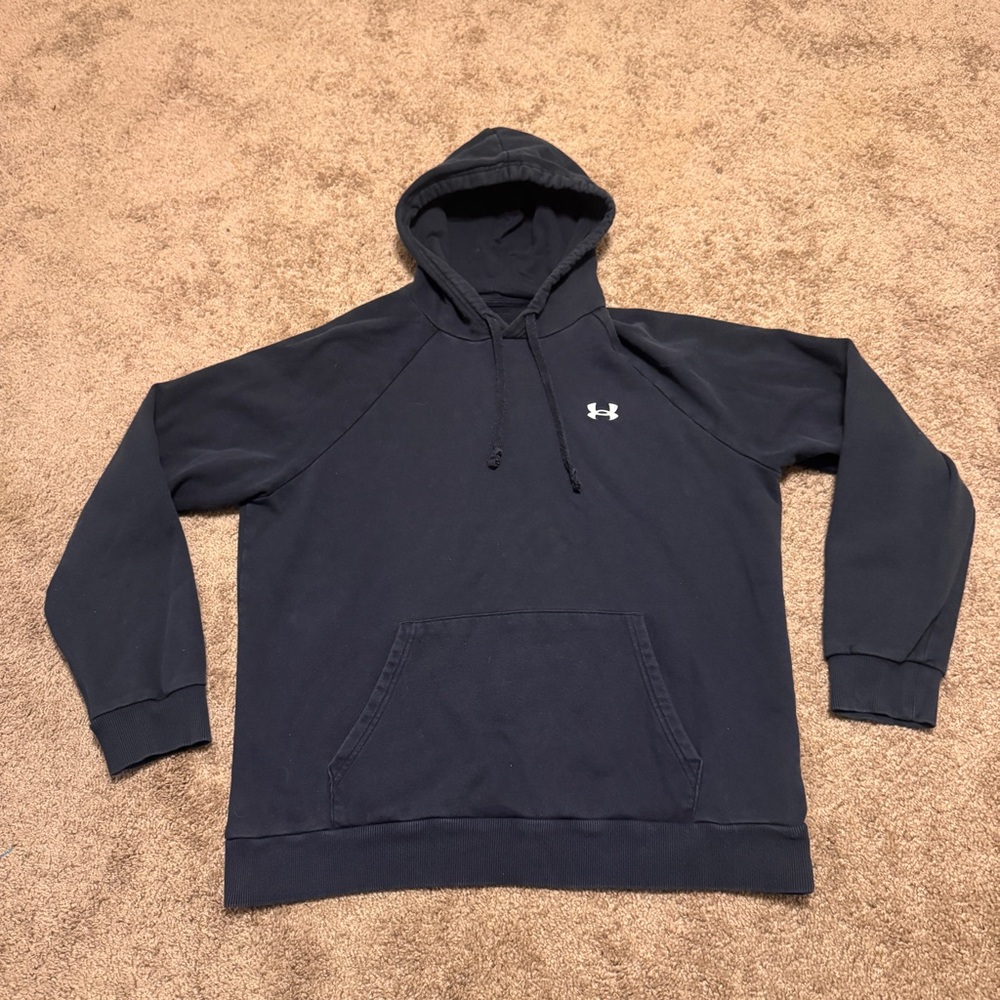 Under Armour Fleece Hoodie Mens Large Pullover Long Sleeve Sweatshirt Logo